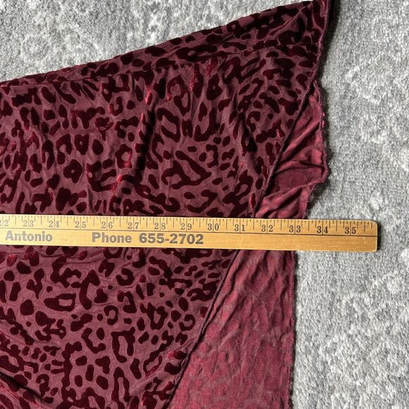 L and B Lucky Blessed Burnout Velvet Cardigan Kimono Size Large Burgundy Leopard - Picture 5 of 6